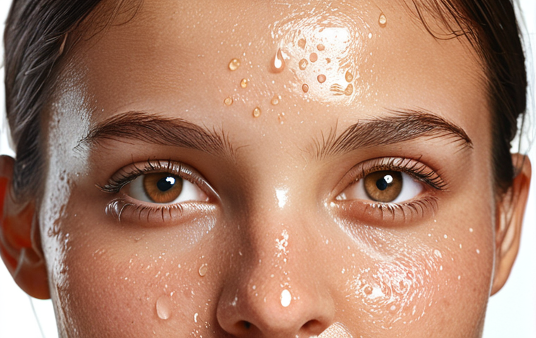 ** A close-up, radiant, healthy-looking face with dewy skin. Focus on hydration. Soft lighting, natural makeup. Emphasize the "glow."
**