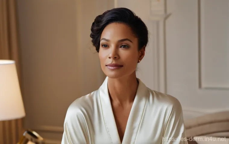 피부관리와 연령별 추천 - A vibrant young woman in her early twenties, with a fresh and radiant complexion, stands in a bright...